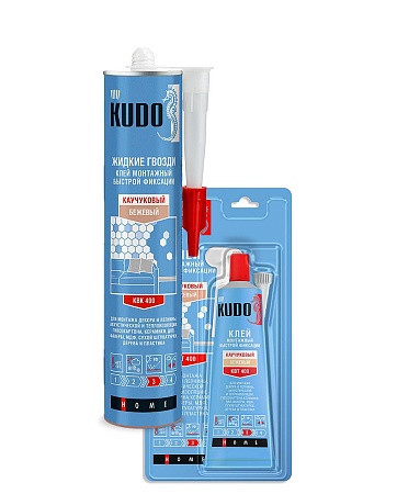 Клей монтажный универсальный каучуковый быстрой фиксации KUDO «жидкие гвозди»