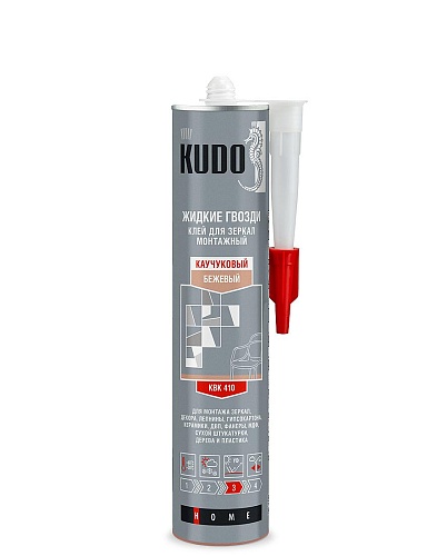 Клей монтажный универсальный каучуковый для зеркал KUDO «жидкие гвозди»