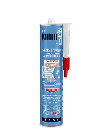 Клей монтажный универсальный каучуковый быстрой фиксации KUDO «жидкие гвозди»
